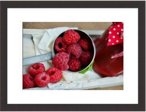 Raspberries Berries Fruits Fruit Berry Berry Red Frame Print